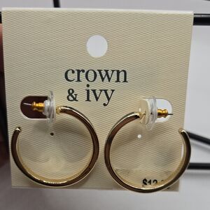 NEW Crown & Ivy Classic Gold Earrings